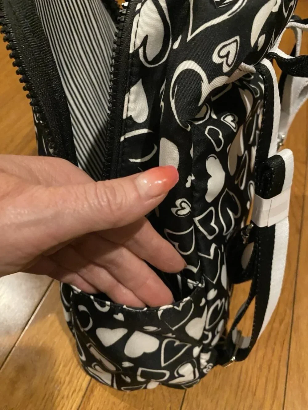 Brighton Limited Edition ENDLESS LOVE Small Backpack NWT Black White Hearts
